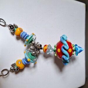 LNC Lampwork Glass Beadwork Necklace